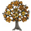 Brož Biju brož strom s broušenými kamínky oranžové barvy 9001731-1