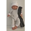 Panenka Lamagik Realistické miminko chlapeček Lucas v pruhovavaném overalu