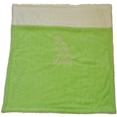 Dětský svět Dětská deka se jménem Lamová kombinovaná zelená/krémová – Zboží Mobilmania