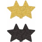 NS Novelties Pretty Pasties Glitter Stars Black Gold 2 Pairs – Zboží Dáma