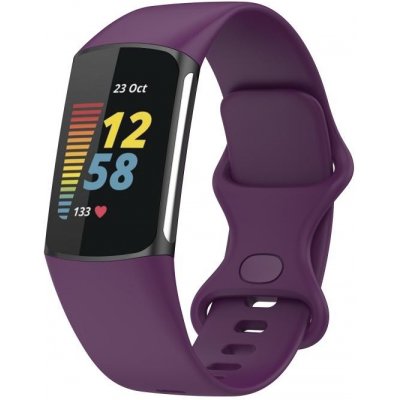 VSECHNONAMOBIL 112698 SILICONE Vyměnitelný řemínek pro Fitbit Charge 6 / Charge 5 tmavě fialový – Sleviste.cz