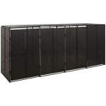 VidaXL Polyratanový 274 x 80 x 117 cm černý – Zboží Mobilmania