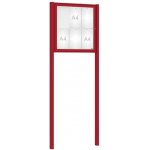 PROCITY Venkovní vitrína Classique, 6 x A4, včetně sloupků, červená | Zboží Auto
