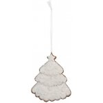 Clayre & Eef Závěsná dekorace zasněžený perníkový stromeček Frosted Ginger - 9*1*10 cm – Hledejceny.cz