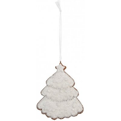 Clayre & Eef Závěsná dekorace zasněžený perníkový stromeček Frosted Ginger - 9*1*10 cm – Hledejceny.cz