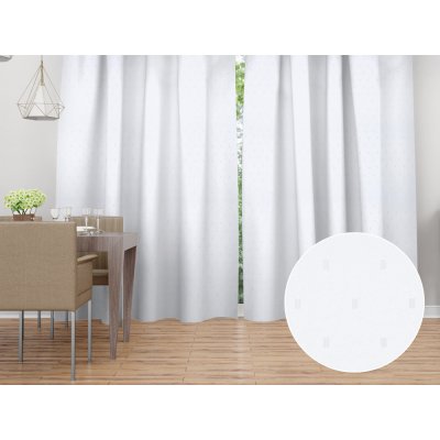 Biante Dekorační závěs TF-084 Obdélníčky na bílém 150x160 cm – Sleviste.cz