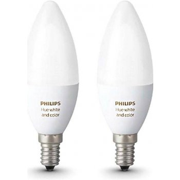Hue White and Color Ambiance Bluetooth LED žárovka E14 set 2ks 8718699726331 2x6W 2x470lm 2000-6500K RGB Studená bílá