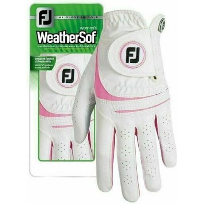 FootJoy WeatherSof Womens Golf Glove bílo/růžová levá ML – Zboží Dáma