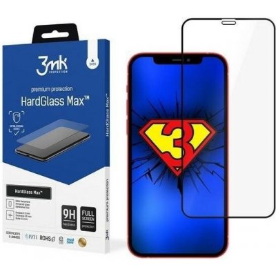 3mk tvrzené sklo HardGlass Max iPhone 12 Mini černé FullScreen Glass A1-72772 – Zboží Živě