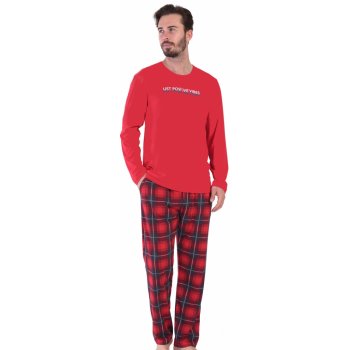 1P1584 pánské pyžamo dlouhé červené