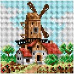 Předloha vyšívací Mlýn v létě 15x15cm – Zboží Dáma Předloha vyšívací Mlýn v létě 15x15cm – Zboží Dáma
