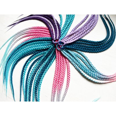 Barevné copánky na gumičce - na zakázku – Zboží Dáma