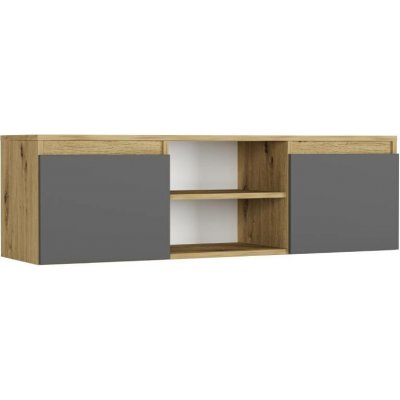 Framire Široká RTV komoda TV dub artisan mix antracit 120 x 40 x 36 cm – Zbozi.Blesk.cz
