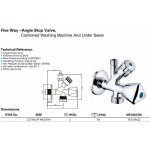 AQUALINE Kombinovaný ventil 1/2'x3/4'x3/8', chrom 5309 – Zboží Mobilmania
