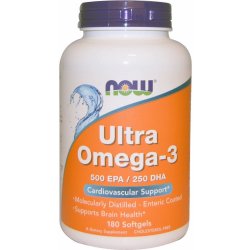 Now Foods Ultra Omega 3 500 EPA/250 DHA 180 softgel kapslí