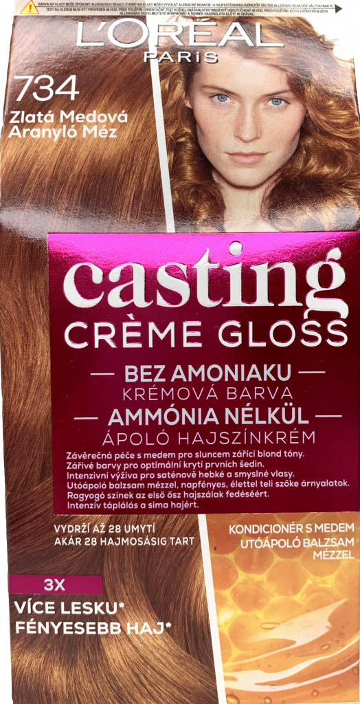 L'Oréal Casting Crème Gloss barva na vlasy 734 zlatá medová od 138 Kč -  Heureka.cz