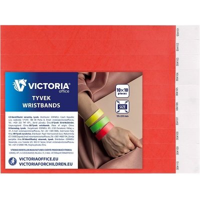 VICTORIA Identifikační náramky, 3/4, červená, tyvek VICTORIA ,balení 100 ks 437902 – Zboží Dáma