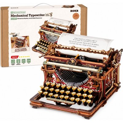 ROBOTIME Rokr 3D dřevěné puzzle Mechanický psací stroj (verze Magic) 324 ks – Hledejceny.cz