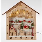 Harasim velkoobchod Vánoční dřevěný domeček LED - A, 26 cm, časovač – Hledejceny.cz
