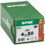 Šrouby do dřeva SPAX 4,5x50mm Torx, částečný závit, zápustná hlava, černé, 200 ks – Hledejceny.cz