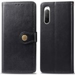 VSECHNONAMOBIL 26373 LEATHER BUCKLE Peněženkový obal Sony Xperia 10 II černý – Zboží Živě