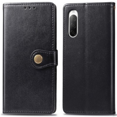 VSECHNONAMOBIL 26373 LEATHER BUCKLE Peněženkový obal Sony Xperia 10 II černý – Zboží Živě