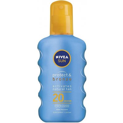 Nivea Sun Protect & Bronze olej na opalování spray podporující zhnědnutí SPF20 200 ml – Zbozi.Blesk.cz