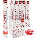 Střílející konfety - trubka 40 cm, bílá a červená papírová srdce – Zboží Mobilmania