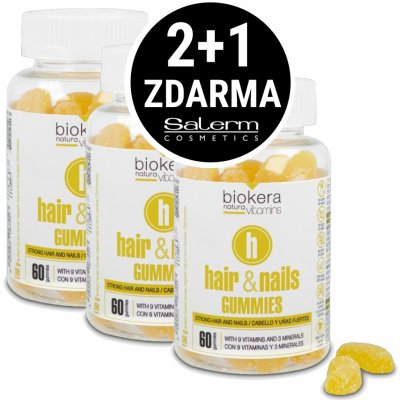 Salerm Biokera Gummies gumové vitamíny pro vlasy a nehty 3 x 150 g – Zbozi.Blesk.cz