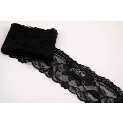 Elastická krajka - černá - šířka 5 cm – Zboží Mobilmania