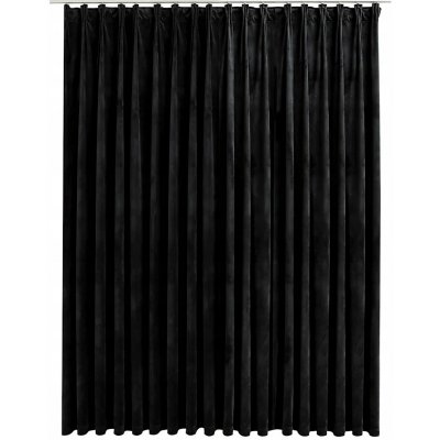 Sametový Závěs Černý 290x245 cm s Kovovými Háčky – Hledejceny.cz