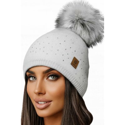 Fashionweek dámská zimní čepice s bambulí flísová podšívka Jenot Verona Bílá – Sleviste.cz