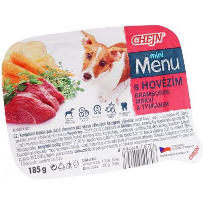 Chejn Mini Menu Adult Dog hovězí 12 x 185 g – Zboží Mobilmania