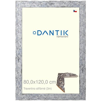 DANTIK rámeček 80x120 | TRAVERTINO stříbrné (Plexi Čiré) – Zboží Živě