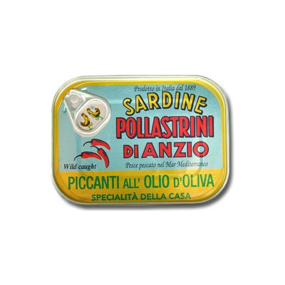 S.A.P.A. Pollastrini Sardinky v olivovém oleji pikantní 100 g – Hledejceny.cz