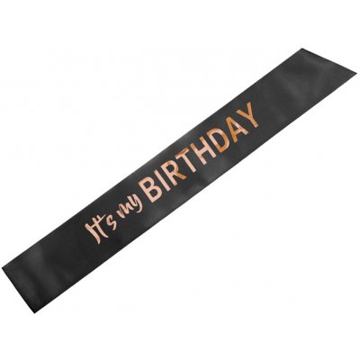 Narozeninová šerpa It's my birthday černá – Sleviste.cz