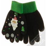 1Mcz Touch Gloves Santa Claus dotykové rukavice dětské černo zelené – Zboží Dáma