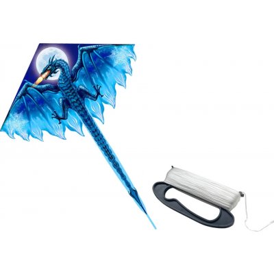 LEAN Toys 16697 Létací drak s dlouhým ocasem 170 x 130 cm modrý – Zboží Dáma
