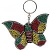 Přívěsky na klíče Přívěsek na klíče Indonésie dřevo malovaná Motýl rasta