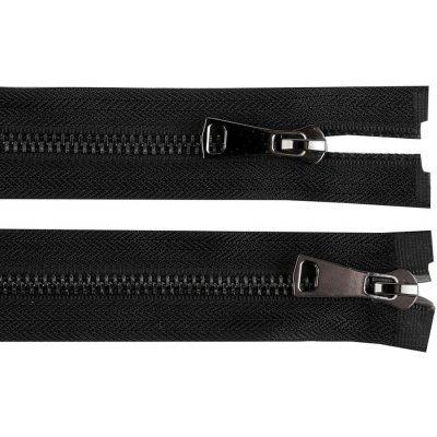 Stoklasa Zip kovový No 5 dělitelný 2 jezdce / dvoucestný 80 cm Balení: 1 ks, Varianta: 2 černá černý nikl 2 černá černý nikl – Hledejceny.cz