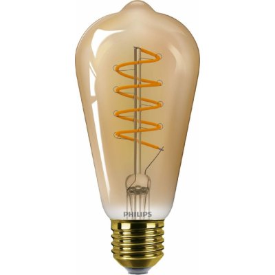 Philips LED filament žárovka E27 ST64 4W 25W 250lm 1800K stmívatelná, jantarová – Zboží Živě