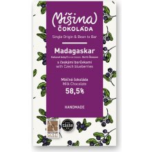 Míšina čokoláda mléčná 58,5% Madagaskar s českými borůvkami 50 g