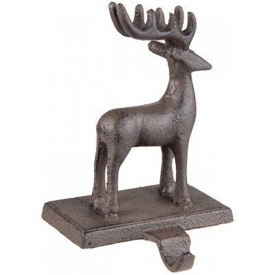 Hnědý litinový háček na punčochu socha jelena 13*11*21 cm – Hledejceny.cz