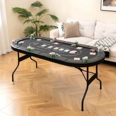Costway Skládací pokerový stůl pro 8 hráče s držáky nápojů – Hledejceny.cz