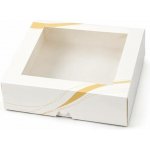 Cake Star Elegantní krabice PURE bílá s okénkem laminovaná (20 x 20 x 5,5 cm) – Sleviste.cz
