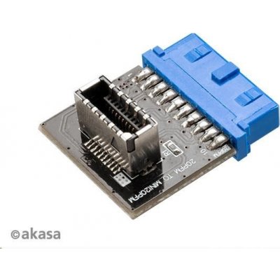AKASA redukce AK-CBUB51-BK USB 3.0 19-pin MB header na USB 3.1 20-pin Key A connector - AK-CBUB51-BK – Zbozi.Blesk.cz