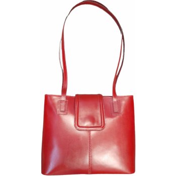 Vera Pelle Delami dámská kabelka z pravé hladké kůže červená H212001 R cervená
