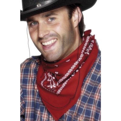 Šátek na krk western červený – Zboží Mobilmania