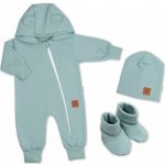 Baby Nellys Rostoucí teplákový overal pro miminko čepice botky 3D Nature karamelová – Hledejceny.cz