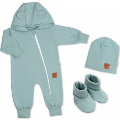 Baby Nellys Rostoucí teplákový overal pro miminko čepice botky 3D Nature karamelová – Hledejceny.cz